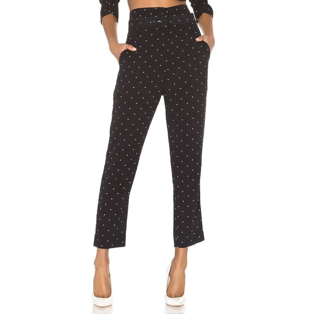 Alice McCall Oscar High Rise Belted Paper Bag Polka Dot Pants - Size: 2